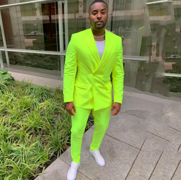 Jas Slim Fit dengan Warna Terang Neon